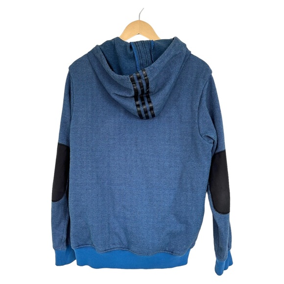 Adidas x David Beckham Blue Jacket Hoodie Elbow Patches Zip Front Size Medium - Picture 8 of 15